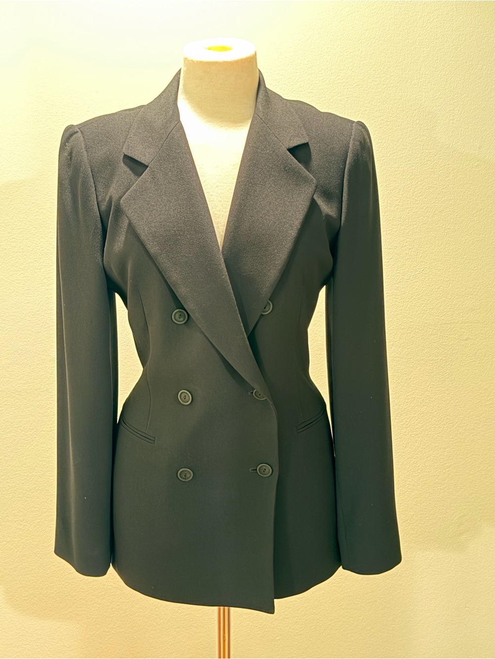 Ellen Tracy Black Double-Breasted Tailored Blazer